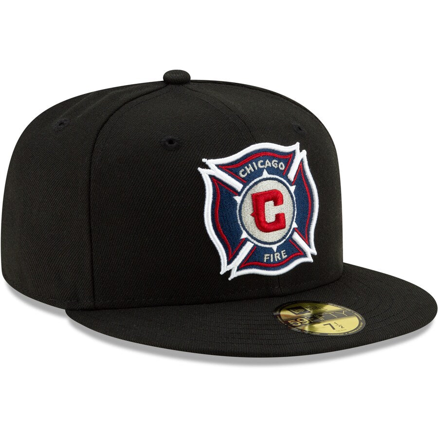 New Era Black Chicago Fire Primary Logo 59FIFTY Fitted Hat