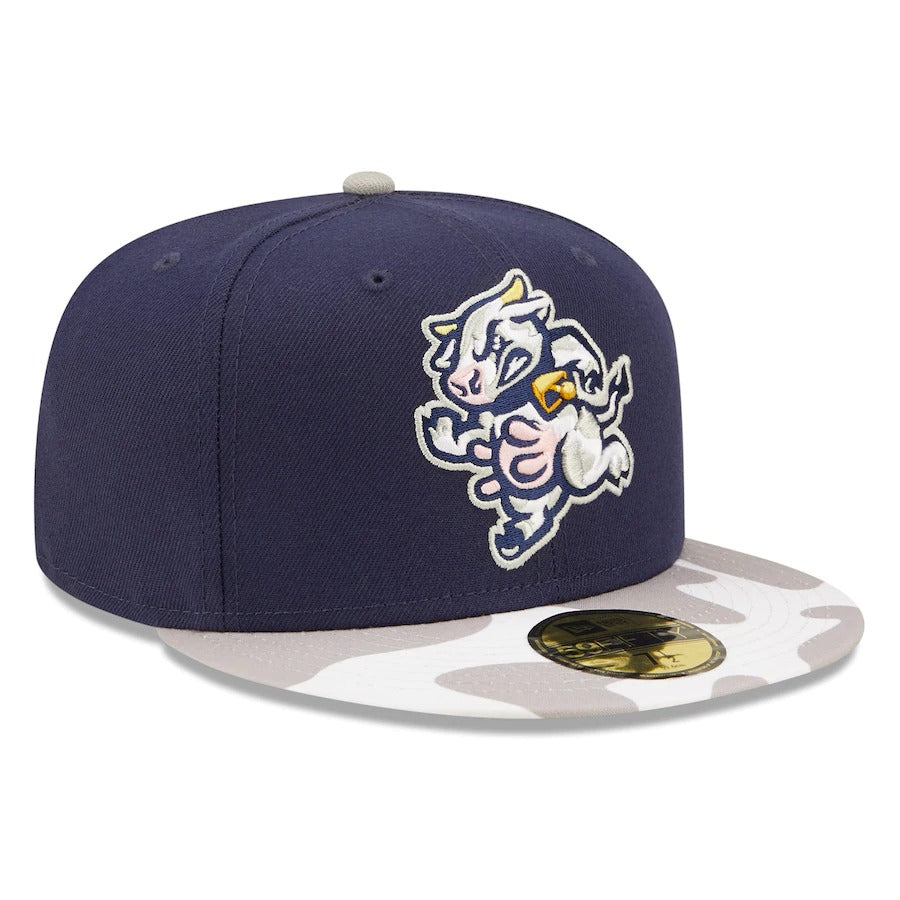 New Era Wisconsin Timber Rattlers Navy/Camo Udder Tuggers Theme Night 59FIFTY Fitted Hat