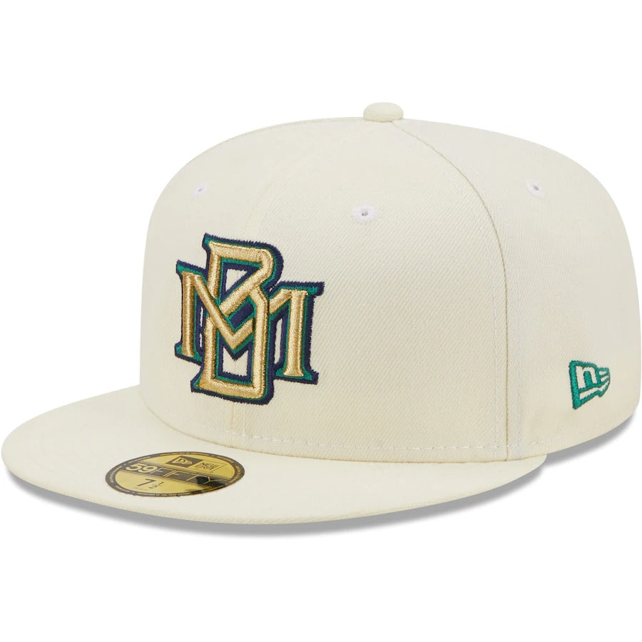 New Era Milwaukee Brewers Cream 25th Anniversary Chrome Alternate Undervisor 59FIFTY Fitted Hat