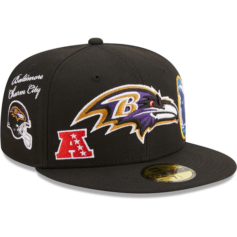 New Era Black Baltimore Ravens Team Local 59FIFTY Fitted Hat