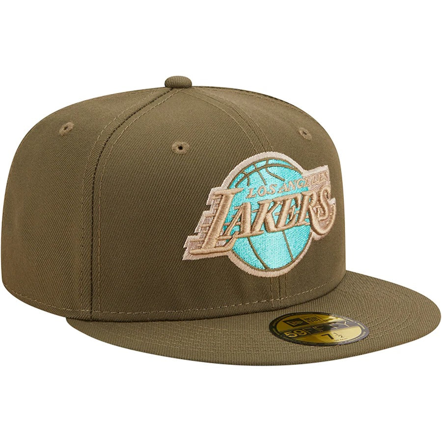New Era Los Angeles Lakers Olive Army 59FIFTY Fitted Hat