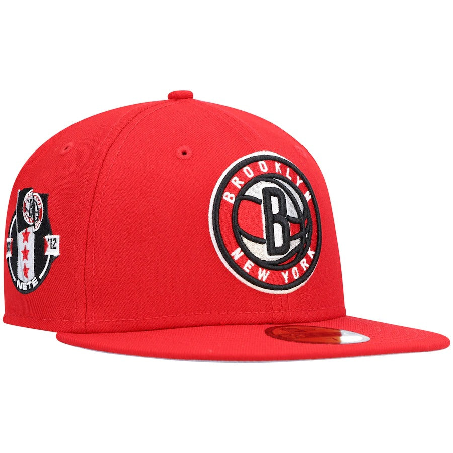 New Era Brooklyn Nets Red Est. '12 Side Patch Collection Fitted Hat