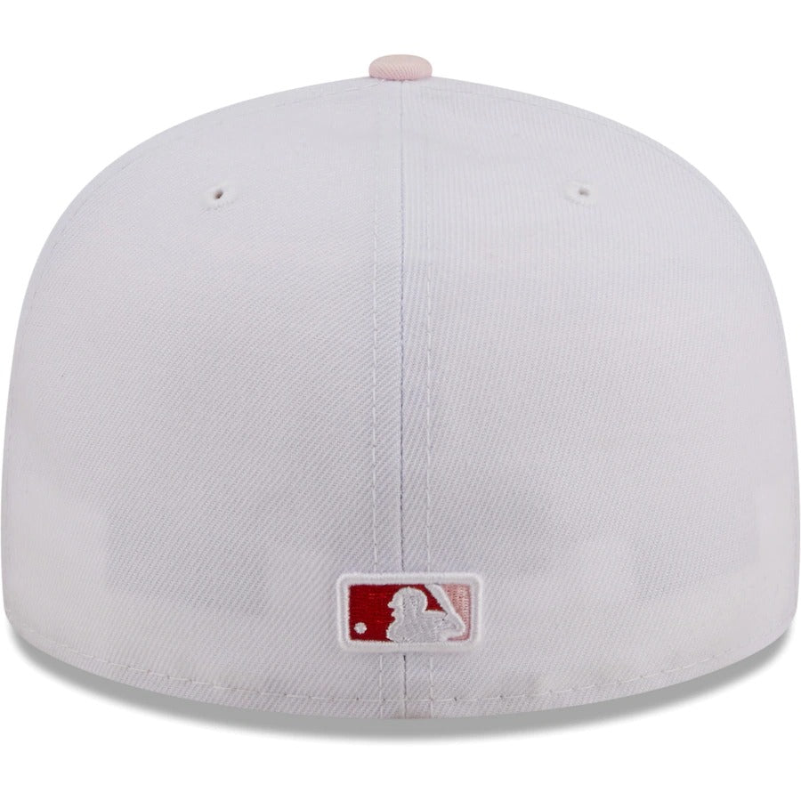 New Era Los Angeles Angels White/Pink Scarlet Undervisor 59FIFTY Fitted Hat