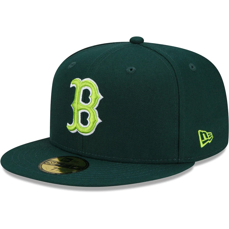 New Era Boston Red Sox Green 2004 World Series Color Fam Lime Undervisor 59FIFTY Fitted Hat