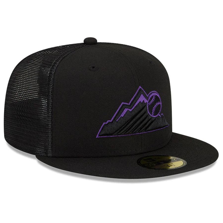 New Era Colorado Rockies Black 2022 Batting Practice 59FIFTY Fitted Hat