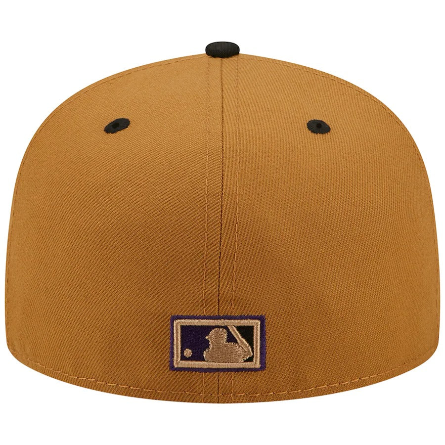 New Era Tampa Bay Rays Tan/Black Tropicana Field Purple Undervisor 59FIFTY Fitted Hat