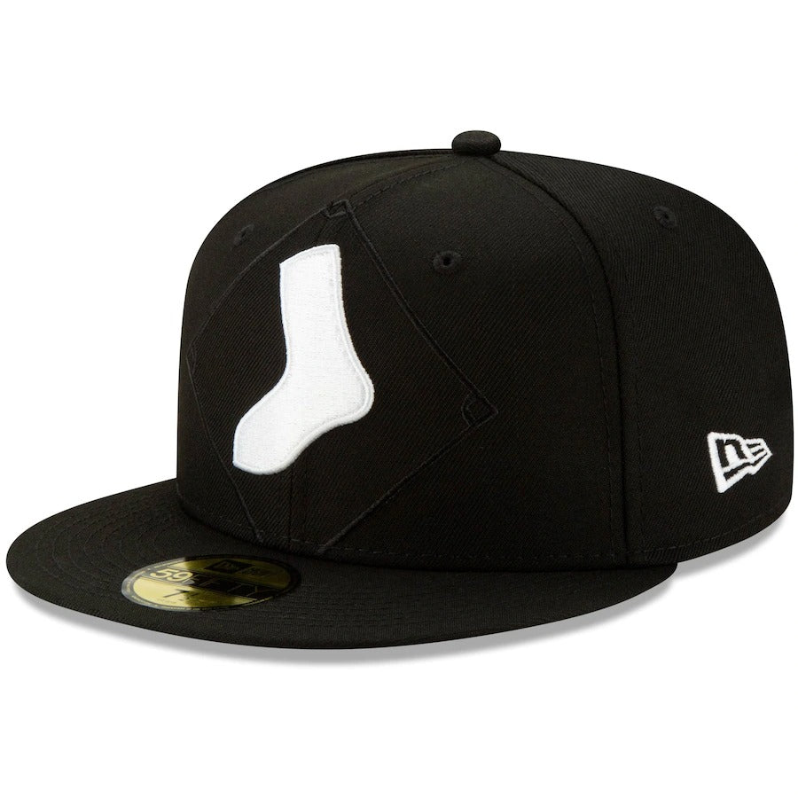 New Era Black Chicago White Sox Monochrome Logo Elements 59FIFTY Fitted Hat