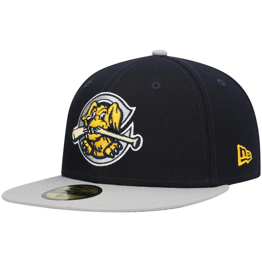 New Era Charleston RiverDogs Navy Authentic Collection Road 59FIFTY Fitted Hat