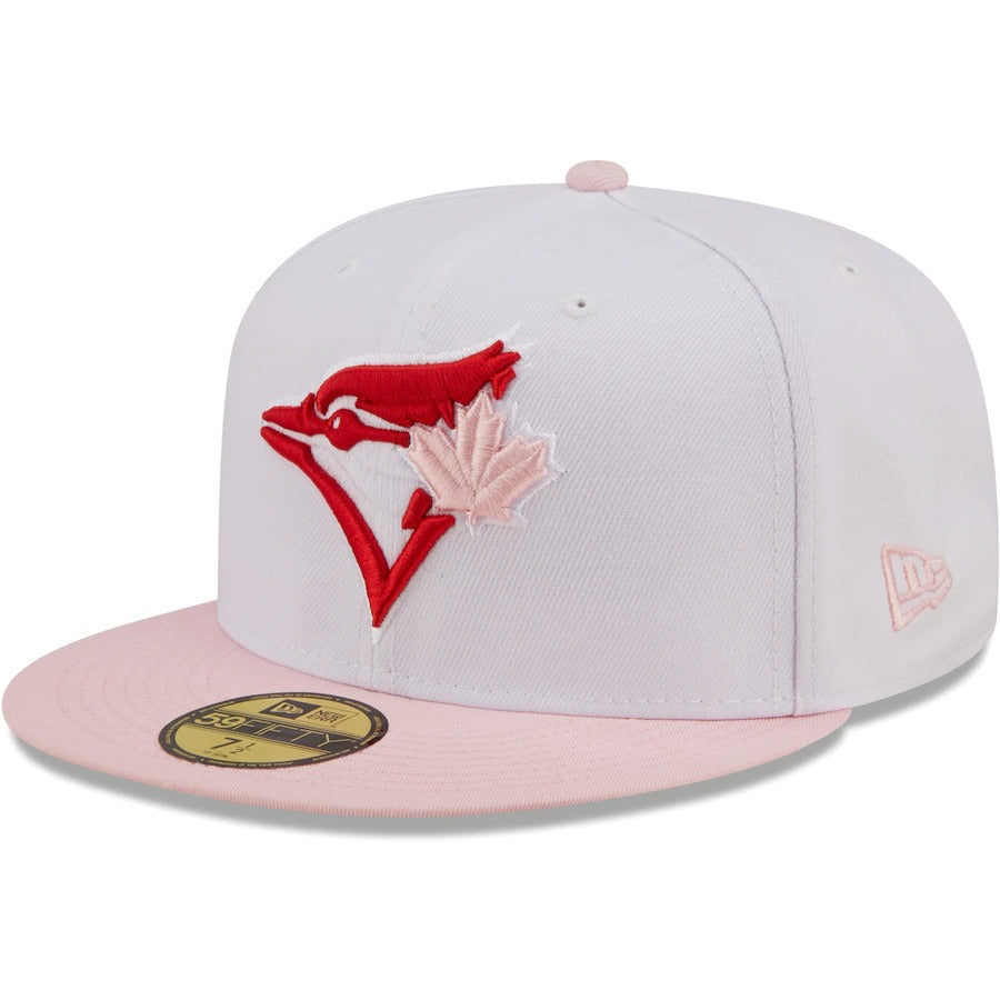 New Era Toronto Blue Jays White/Pink Scarlet Undervisor 59FIFTY Fitted Hat