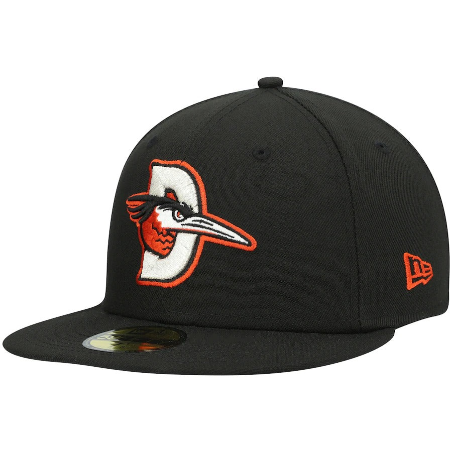 New Era Delmarva Shorebirds Black Authentic Collection Road 59FIFTY Fitted Hat