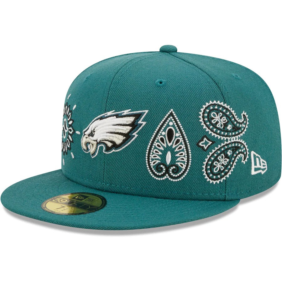 New Era Philadelphia Eagles Midnight Green Bandana 59FIFTY Fitted Hat