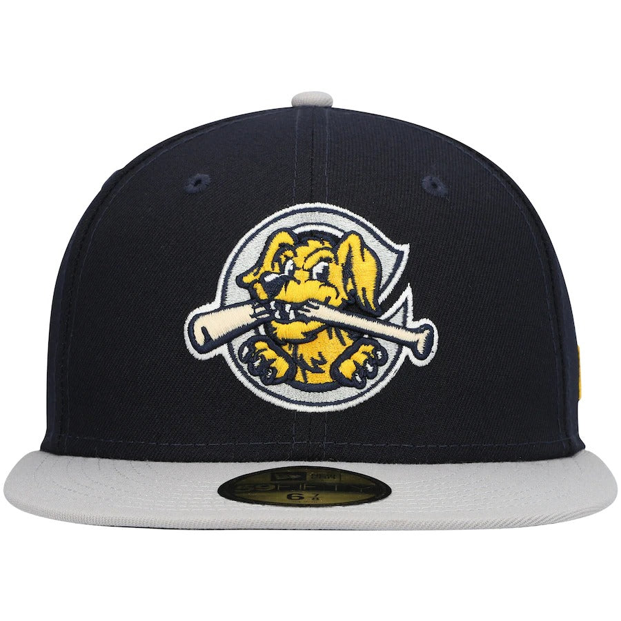 New Era Charleston RiverDogs Navy Authentic Collection Road 59FIFTY Fitted Hat