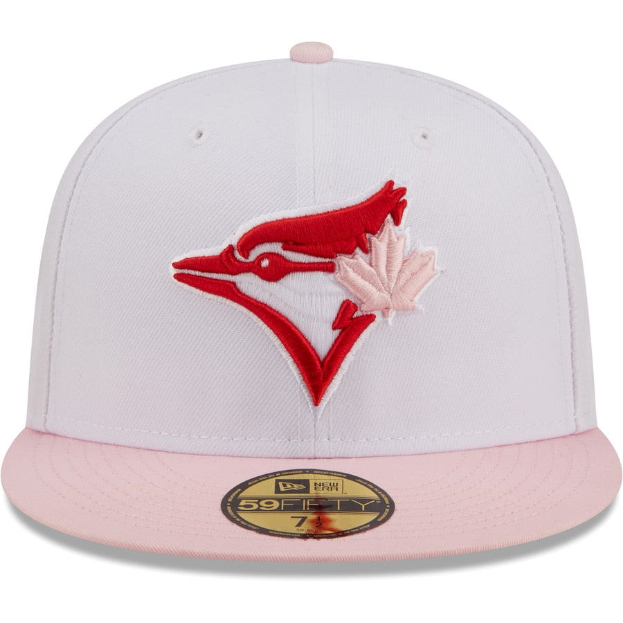 New Era Toronto Blue Jays White/Pink Scarlet Undervisor 59FIFTY Fitted Hat