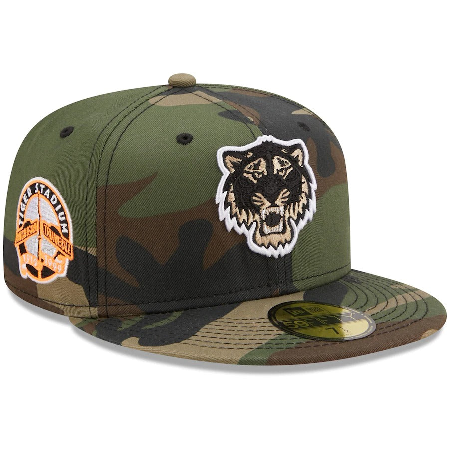 New Era Detroit Tigers Camo Tiger Stadium Flame Undervisor 59FIFTY Fitted Hat