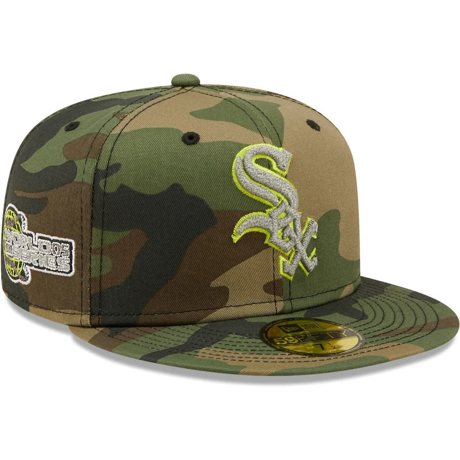 New Era Chicago White Sox Camo Cooperstown Collection 2005 World Series Woodland Reflective Undervisor 59FIFTY Fitted Hat