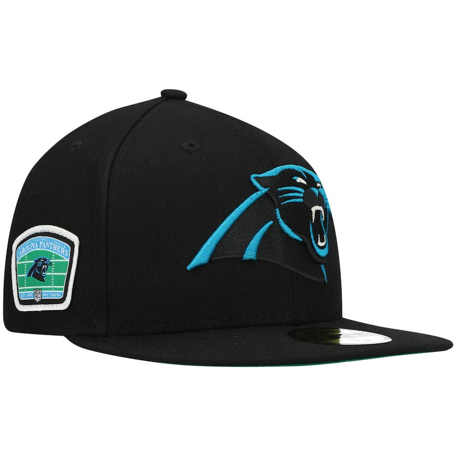New Era Black Carolina Panthers Field Patch 59FIFTY Fitted Hat