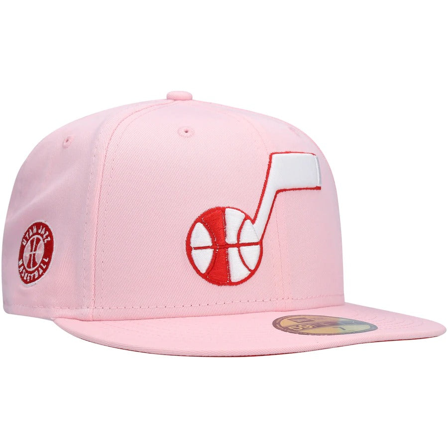 New Era Utah Jazz Pink Candy Cane 59FIFTY Fitted Hat