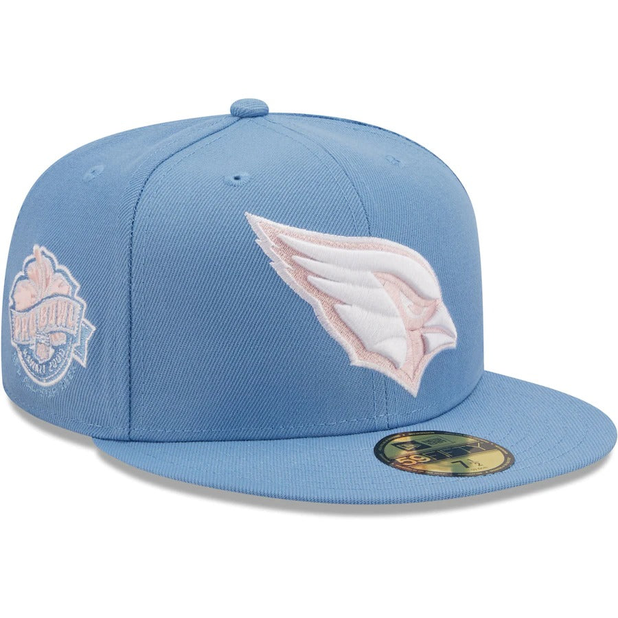New Era Arizona Cardinals Light Blue 2000 Pro Bowl Pink Undervisor 59FIFTY Fitted Hat