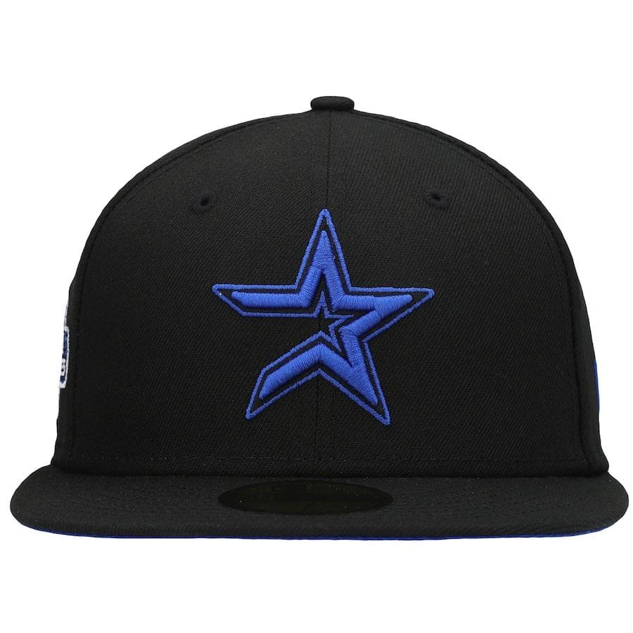 New Era Houston Astros Black World Series 2005 World Series Patch Royal Under Visor 59FIFTY Fitted Hat