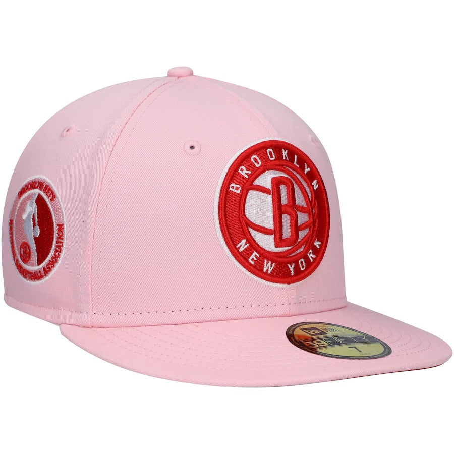 New Era Brooklyn Nets Pink Candy Cane 59FIFTY Fitted Hat