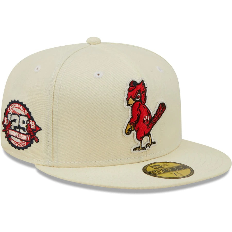 New Era St. Louis Cardinals Cream 125th Anniversary Chrome Alternate Undervisor 59FIFTY Fitted Hat