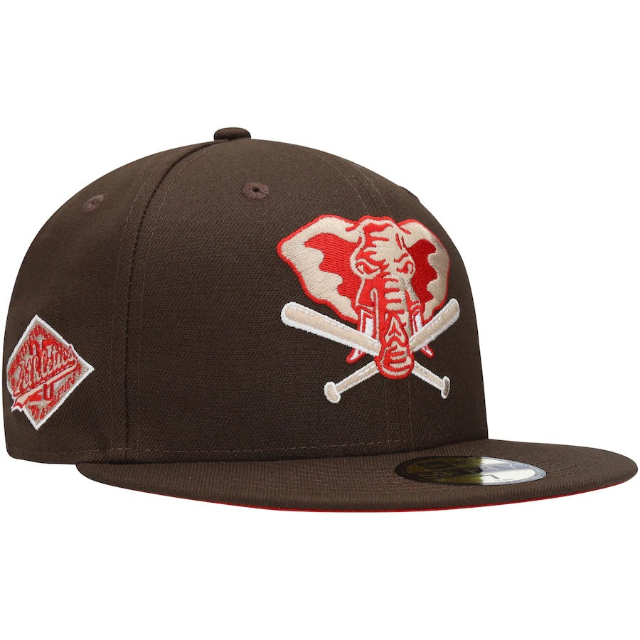New Era Oakland Athletics Brown 25th Anniversary Team Scarlet Undervisor 59FIFTY Fitted Hat