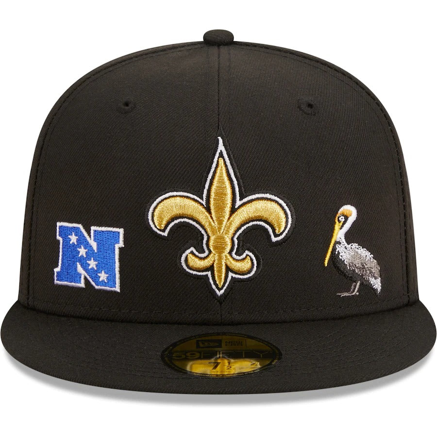 New Era Black New Orleans Saints Team Local 59FIFTY Fitted Hat