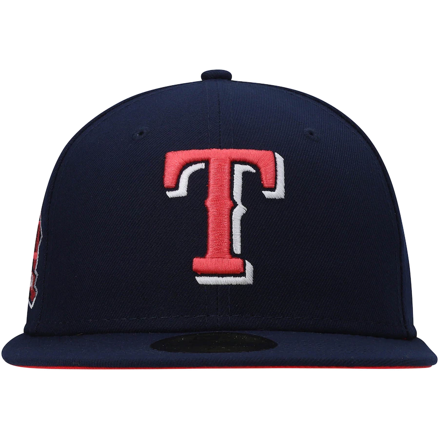New Era Texas Rangers Navy Cooperstown Collection Choctaw Stadium Final Season Lava Undervisor 59FIFTY Fitted Hat