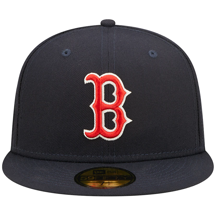 New Era Boston Red Sox Navy Pop Sweatband Undervisor 2004 MLB World Series Cooperstown Collection 59FIFTY Fitted Hat