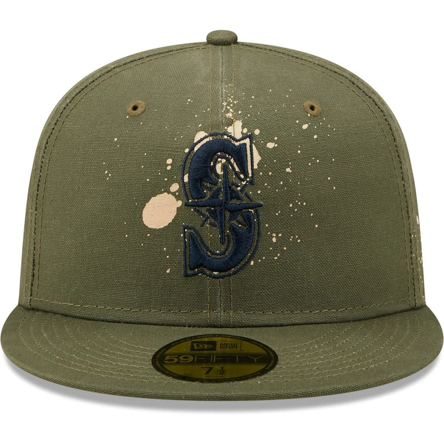New Era Seattle Mariners Olive Splatter 59FIFTY Fitted Hat