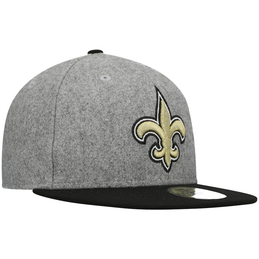New Era New Orleans Saints Grey Melton 59FIFTY Fitted Hat