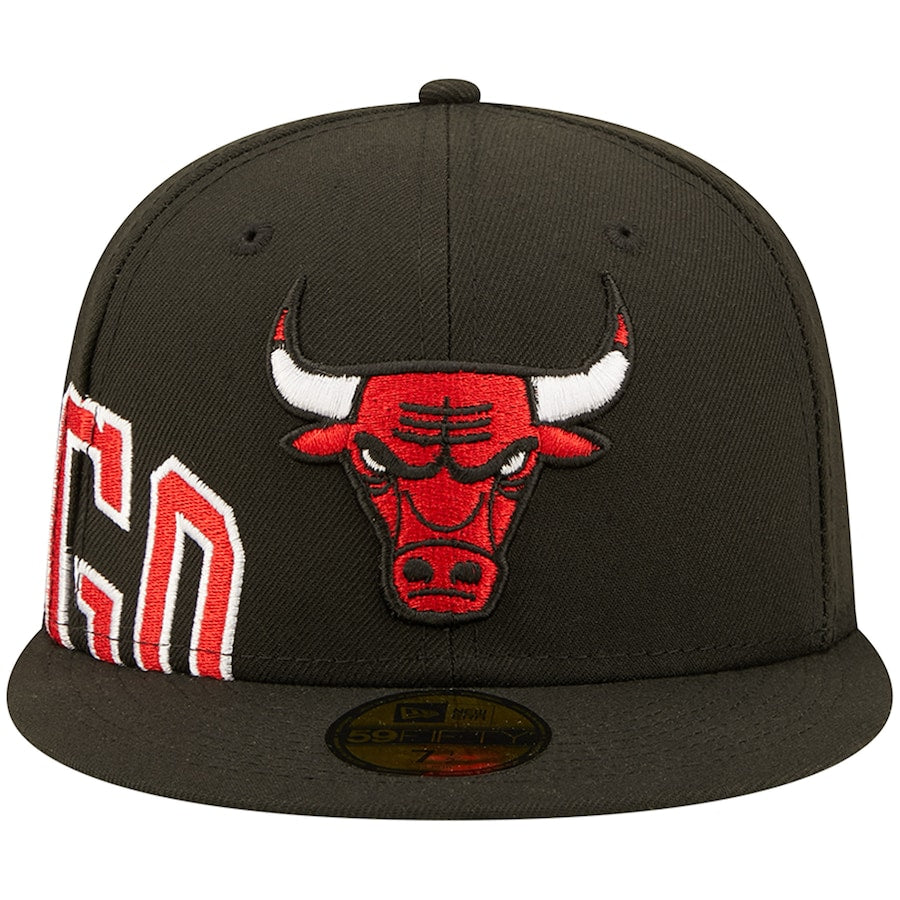 New Era Chicago Bulls Black Side Split 59FIFTY Fitted Hat