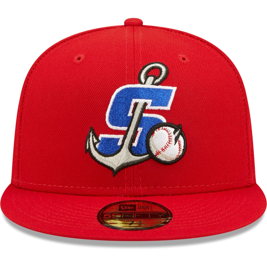New Era Stockton Ports Red Authentic Collection Team Home 59FIFTY Fitted Hat