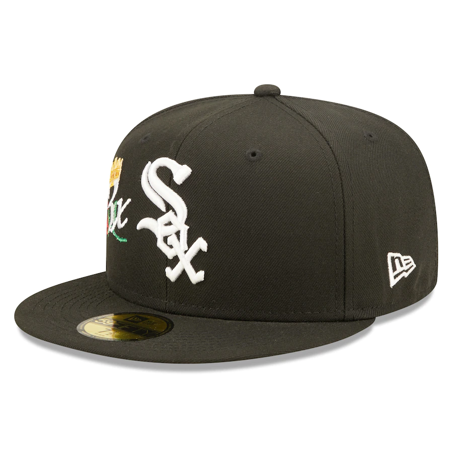 New Era Chicago White Sox Black 3x World Series Champions Crown 59FIFTY Fitted Hat