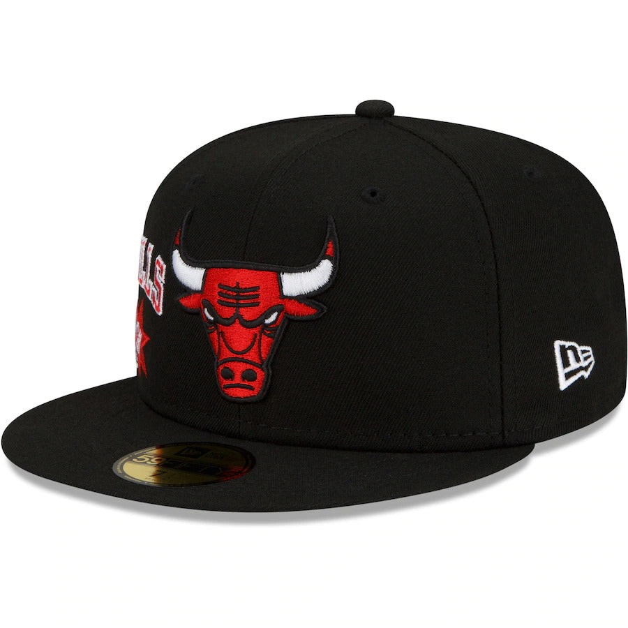 New Era Chicago Bulls Black City Cluster 59FIFTY Fitted Hat