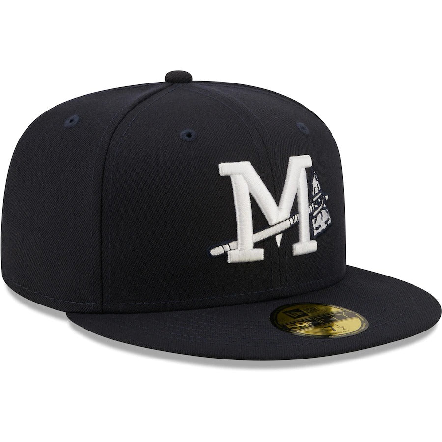 New Era Mississippi Braves Navy Authentic Collection 59FIFTY Fitted Hat