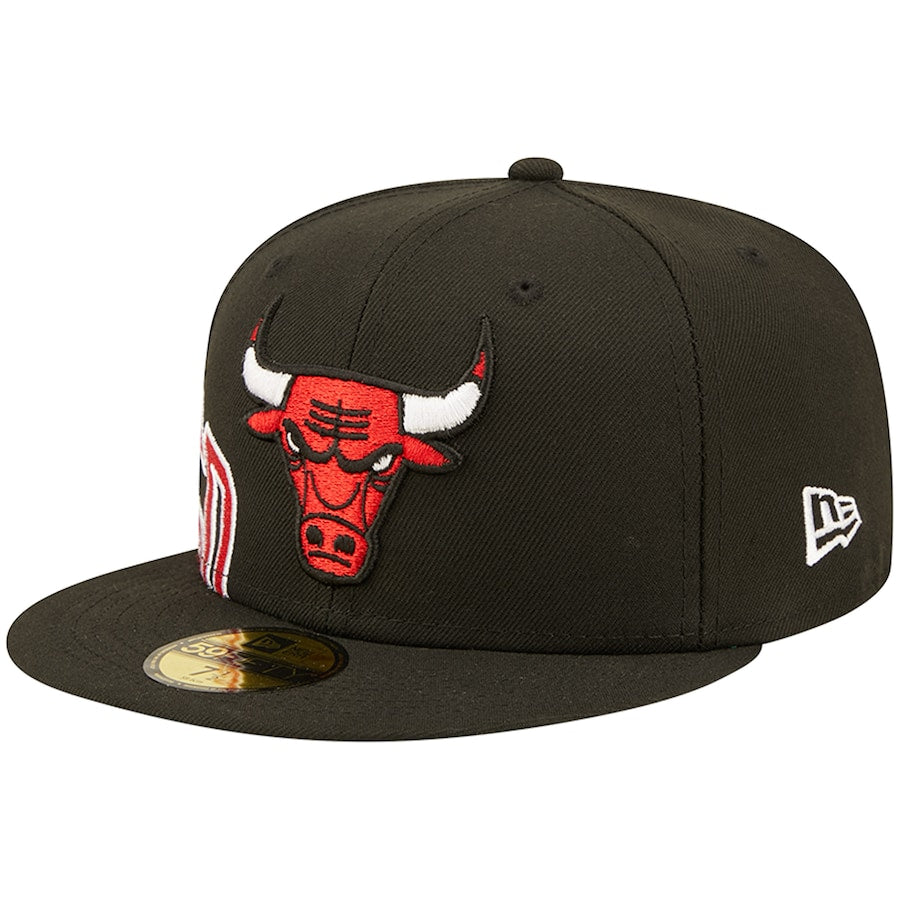 New Era Chicago Bulls Black Side Split 59FIFTY Fitted Hat
