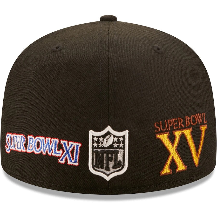 New Era Black Las Vegas Raiders 3X Super Bowl Champions 59FIFTY Fitted Hat