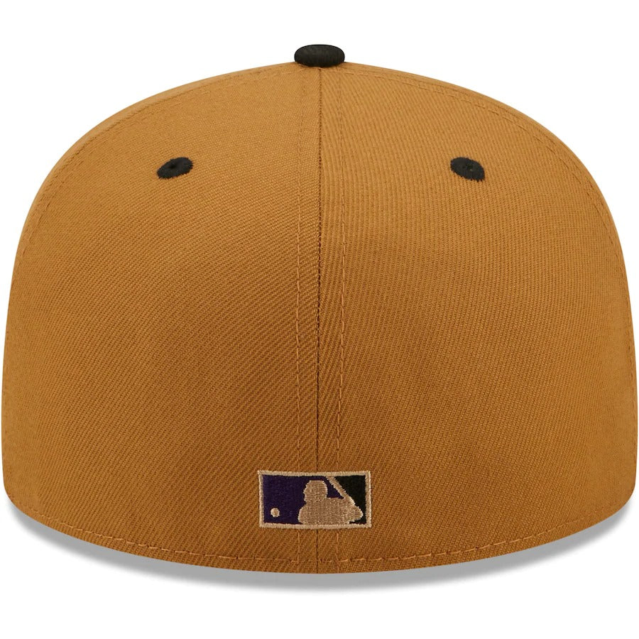 New Era Kansas City Royals Tan/Black 40th Anniversary Cooperstown Collection Purple Undervisor 59FIFTY Fitted Hat