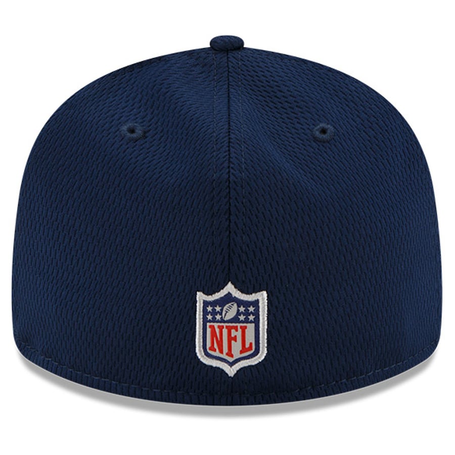 New Era Seattle Seahawks Navy/Black 2021 NFL Sideline Road Low Profile 59FIFTY Fitted Hat