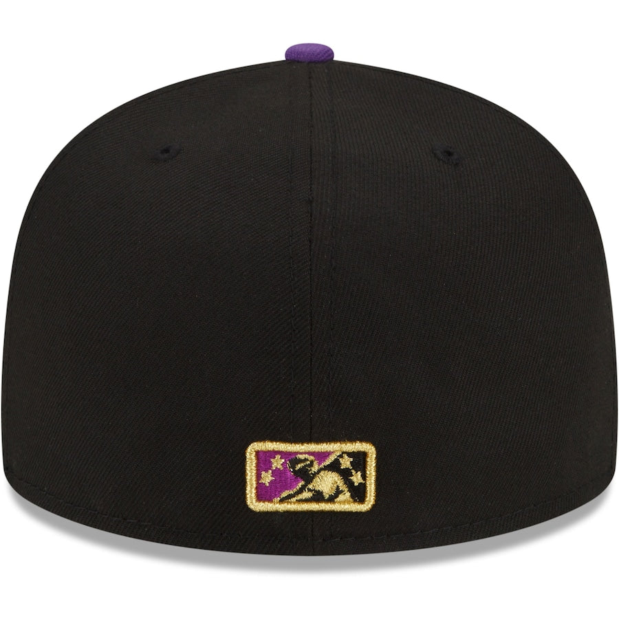 New Era Fresno Grizzlies Black/Purple Tacos Theme Night 59FIFTY Fitted Hat