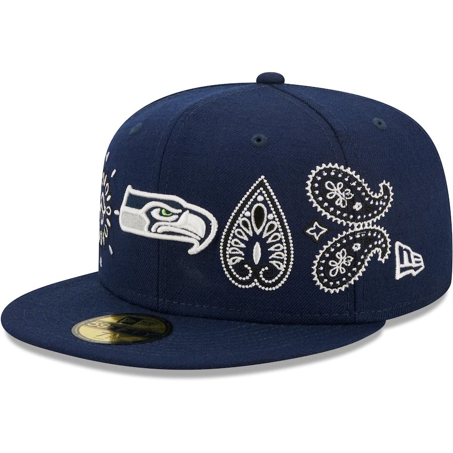 New Era Seattle Seahawks College Navy Bandana 59FIFTY Fitted Hat