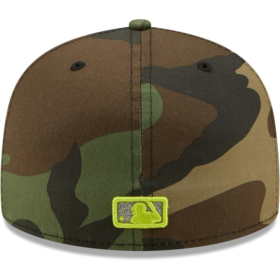 New Era Tampa Bay Rays Camo Cooperstown Collection 2008 World Series Woodland Reflective Undervisor 59FIFTY Fitted Hat