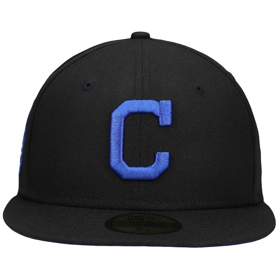 New Era Cleveland Indians Black World Series 2016 World Series Patch Royal Under Visor 59FIFTY Fitted Hat