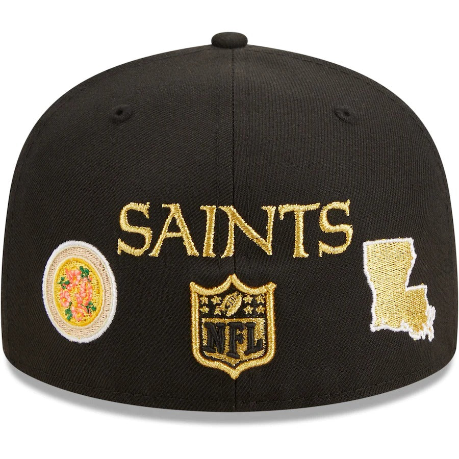 New Era Black New Orleans Saints Team Local 59FIFTY Fitted Hat