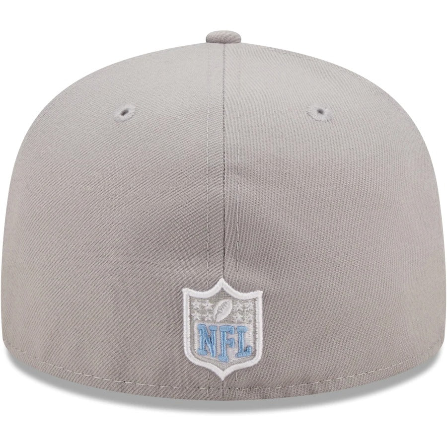 New Era Tampa Bay Buccaneers Gray Super Bowl LV Champions Sky Blue Undervisor 59FIFTY Fitted Hat