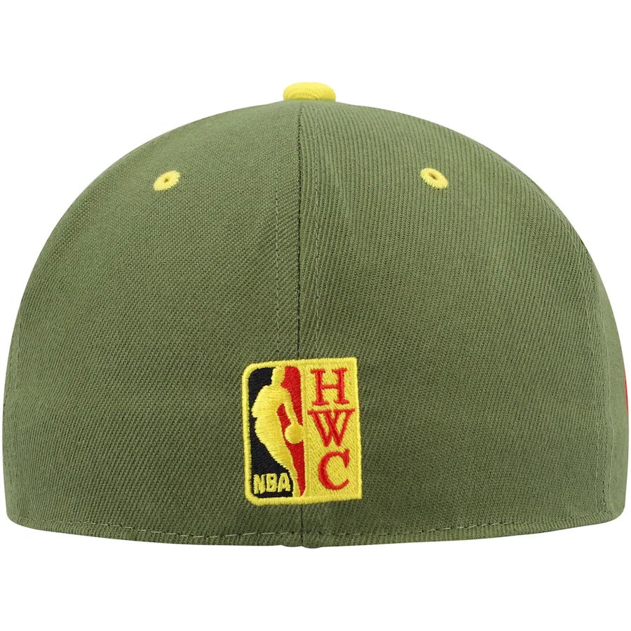 Mitchell & Ness x Lids Boston Celtics Olive 50th Anniversary Hardwood Classics Dusty Fitted Hat