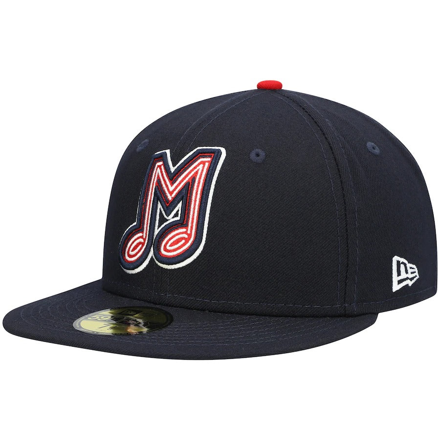 New Era Memphis Redbirds Navy Authentic Collection Road 59FIFTY Fitted Hat