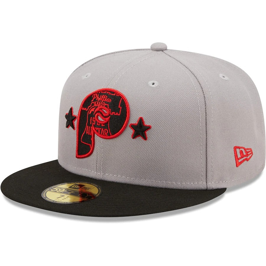 New Era Philadelphia Phillies Gray/Black 1952 MLB All-Star Game Red Undervisor 59FIFTY Fitted Hat