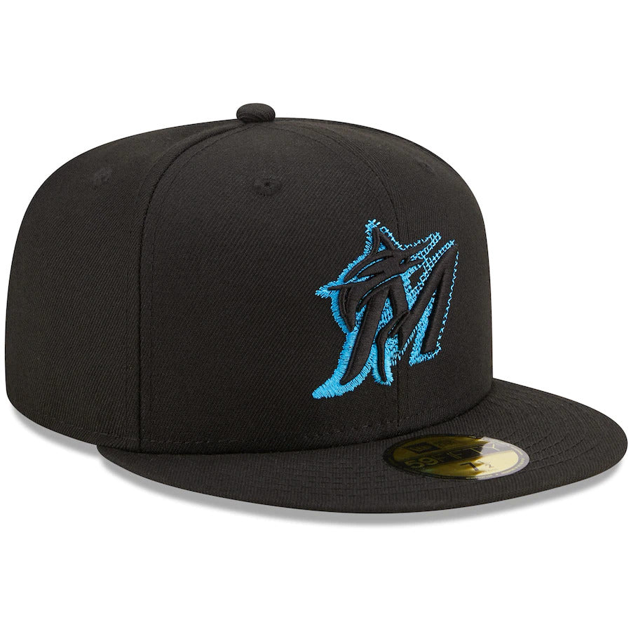 New Era Black Miami Marlins Scored 59FIFTY Fitted Hat